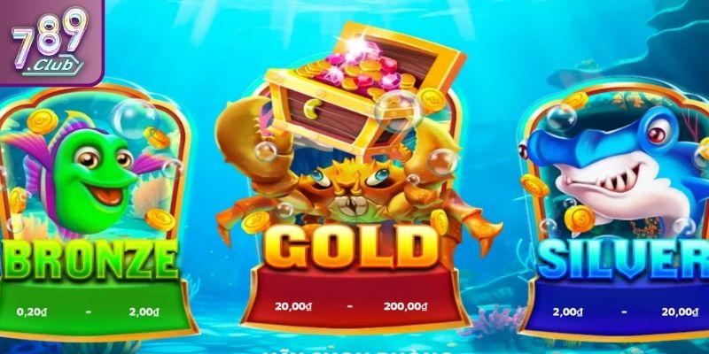 Bắn Cá Cua Vàng 789club – Thế Giới Đại Dương Thú Vị 2 Phòng chơi đa dạng kèm theo mức cược linh động